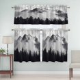 thumbnail image 5 of Snow Mountain Curtain Valances Set Nature Scenery Black Forest Vintage Style Kitchen Curtains 24&nbsp;inch Length Rod Pocket Valance and Tiers 3 Piece Set Small Bedroom Bathroom Laundry Decor, 5 of 9