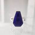 thumbnail image 2 of Coffin Lapis Lazuli Ring, Natural Afghani Lapis Ring, September Birthstone Ring, Womens Ring, Coffin Ring, 925 Sterling Silver, Christmas, Handmade, Statement Jewelry, Coffin Shape Gemstone Ring, 2 of 6