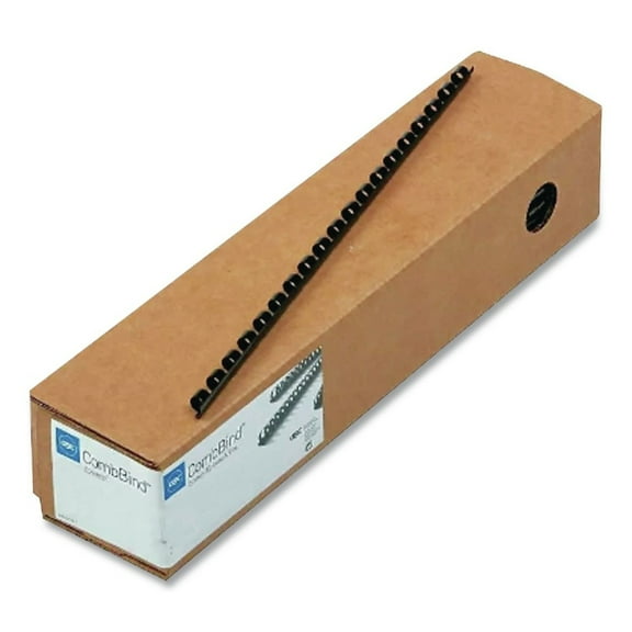 GBC 4000020 1/4 in. Diameter 25 Sheet Capacity CombBind Standard Spines - Black (100/Box)