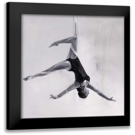 Atelier B Art Studio 12x12 Black Modern Framed Museum Art Print Titled - Woman Dancer on Aerial Silks