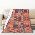 thumbnail image 1 of XMXT Throw Blankets, Colorful Abstract Geometric Print Bed Blanket for Bedroom Sofa, 50 x 70 inches Orange, 1 of 9