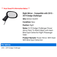 thumbnail image 2 of Right Mirror - Compatible with 2015 - 2019 Dodge Challenger 2016 2017 2018, 2 of 2