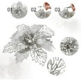 thumbnail image 3 of Dalrosia 24PCS Christmas Poinsettia with Clips Glitter Artificial Flower Winter Party Supplies for Xmas Tree Ornament Wedding Birthday Wreath Decoration, 3 of 6