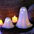 thumbnail image 4 of Home Decoration Ceramic Small White Figurine 2 Light Up Decor Small LED Halloween Decor Sculptures For Indoor Halloween Tabletop Home Shelf Decoration, 4 of 7