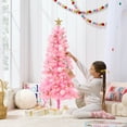 thumbnail image 4 of Best Choice Products 4ft Pre-lit Colored Christmas Tree, Artificial Tree Holiday Decor w/ LED Lights - Pink Tinsel, 4 of 8