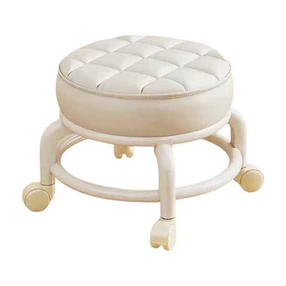 Swivel Stool with Wheels, Mobile Low Seat with Casters, Multipurpose Rolling Stool for Home Office Living Room, Lightweight Plastic, 11.8 x 11.8 x 8.7 Inches
