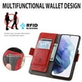 thumbnail image 5 of For Samsung Galaxy A52 5G Leather Phone Case Wallet Folio Flip Cover Casual Business, [RFID Blocking] Multi Hidden Anti-theft Card Holder Cash Slot, Side Magnetic Buckle, Stand Support,Red, 5 of 10