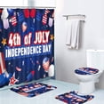 thumbnail image 4 of Liquidation Rideau de Douche Jour de l'Indépendance Ensemble de 4 Pcs Rideau de Douche Imperméable Jour de l'Indépendance Américain Tapis de Sol Absorbant Tapis de Toilette Ensemble de Rideaux de Douche pour Salle de Bain, 4 of 6
