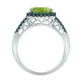 thumbnail image 2 of SZUL Women's 2 1/2 Carat Emerald Cut Peridot and 1/3 CTW Blue Diamond Ring in 10K White Gold, 2 of 6