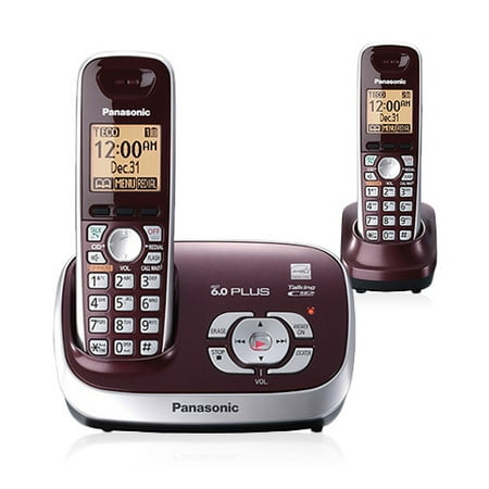 - Panasonic KX-TG6572R DECT 6.0 Plus Expandable Digital Cordless Answering System with 2 Handsets, Wine Red