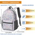 thumbnail image 5 of 17 Inch Lightweight Backpack,PVC Waterproof Oxford Fabric, Ergonomically Designed, with Large Capacity, Floral Flowers Print, 5 of 5