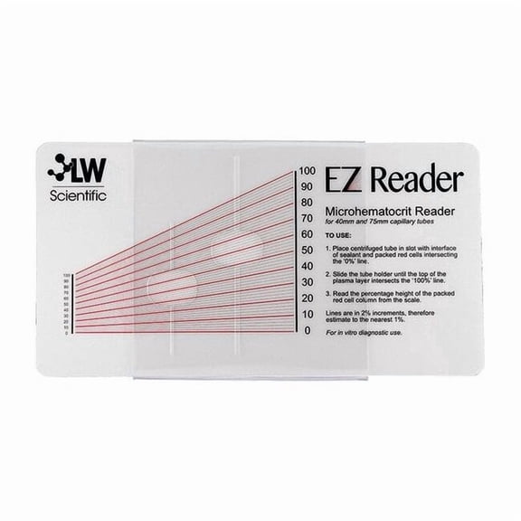 Lw Scientific Hematocrit Reader Card,19cm L ZCP-EZRD-HEM7