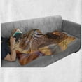 thumbnail image 6 of Iguana Soft Flannel Fleece Blanket, South America Caribbean Indigenous Arboreal Animal with Blurred Background, Cozy Plush for Indoor and Outdoor Use, 70" x 90", Pale Orange and Grey, by Ambesonne, 6 of 6