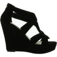 thumbnail image 2 of Lindy 03 Strappy Open Toe Platform Wedge, Black, 10, 2 of 4
