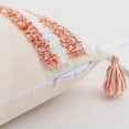 thumbnail image 4 of Nvzi Fundas de almohada lumbar con borlas y bordado geométrico de 12 x 20 pulgadas, estilo bohemio, para decoración del hogar (naranja, 12 x 20 pulgadas), 4 of 5
