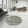 thumbnail image 4 of Ahgly Company Machine Washable Indoor Rectangle Abstract Dark Goldray Area Rugs, 7' x 9', 4 of 7