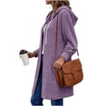thumbnail image 6 of Jovrlynd Cardigan Sweaters for Women Long Sleeve Fall Open Front Long Hooded Lightweight Cardigans Casual Pockets Coats, 6 of 7