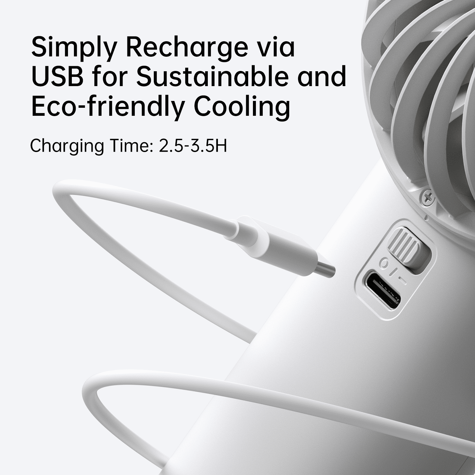 JISULIFE Handheld Fan - 5-Speed LED Display & 5000mAh Battery, USB-C Rechargeable with Lanyard, Compact Cooling for Travel/Beach/Makeup