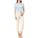 thumbnail image 2 of INSPIRAR CHIC Blusa de Manga Corta de Algodón con Cuello Cuadrado y Botones para Mujeres Color Azul Claro XS, 2 of 6