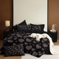 thumbnail image 3 of Juego de edredón CoutueChen con forma de corazón negro y rosa, tamaño king, 3 unidades, 3 of 7