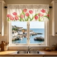 thumbnail image 6 of Watercolor Pink Tulip Floral Window Valance Curtain,Light Filtering Washable Short Kitchen Valance Curtain for Home,Cafe,Window Decoration, 6 of 6
