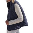 thumbnail image 4 of Women Cropped Lightweight Jacket Sleeveless Button Down Puffer Vest, 4 of 6