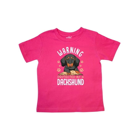 

Inktastic Protected by a Dachshund Dog Gift Toddler Boy or Toddler Girl T-Shirt