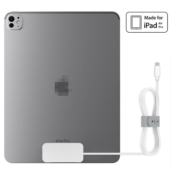 Upgraded Magnetic Charger for iPad Pro 12.9" 3rd 4th 5th 6th Gen, for iPad Air 13" M2 M3 M4, Smart Connector 27W Fast Charging, 6.6ft Braided Cable
