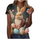 thumbnail image 2 of Haivin Women's Printed Short Sleeved Shirt, Casual Round Neck Cute T-Shirt Loose Blouses, 2 of 5