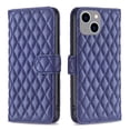 thumbnail image 2 of for iPhone 15 Plus Case, Luxury Elegant Diamond Design PU Leather Wallet Magnetic Closure Flip Case with Kickstand RFID Blocking Card Holder Slot Shockproof Soft Inner Cover,Blue, 2 of 10