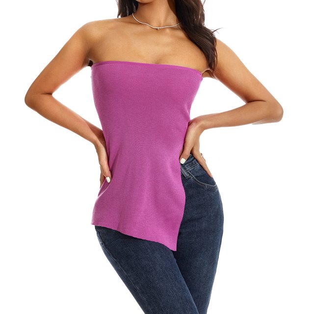 Verano Sexy Tube Tops Mujeres europeas Chaleco sin mangas Ropa femenina (Rose Red M) FLhrweasw Para estrenar