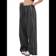 thumbnail image 1 of Pantalones de Paracaídas para Mujer, Pantalones Holgados de Pierna , Pantalones Deportivos con Cintura Elástica Y2K, Pantalones Deportivos, Ropa de Calle Gris Oscuro M, 1 of 10