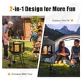 thumbnail image 6 of 28” Outdoor , Rolling Patio Wood Burning Firepit with Lockable Doors, Fire , Pine Wood Handle & Wheels, Heavy Duty for BBQ Entertaining Camping, 6 of 8