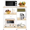 thumbnail image 1 of Étagère de Cuisine Autoportante, Support de Four à Micro-Ondes Utilitaire avec Rangement, Table de Bar à Café Étagère de Rangement de Cuisine Chariot de Rangement Multi-Couches, 1 of 6