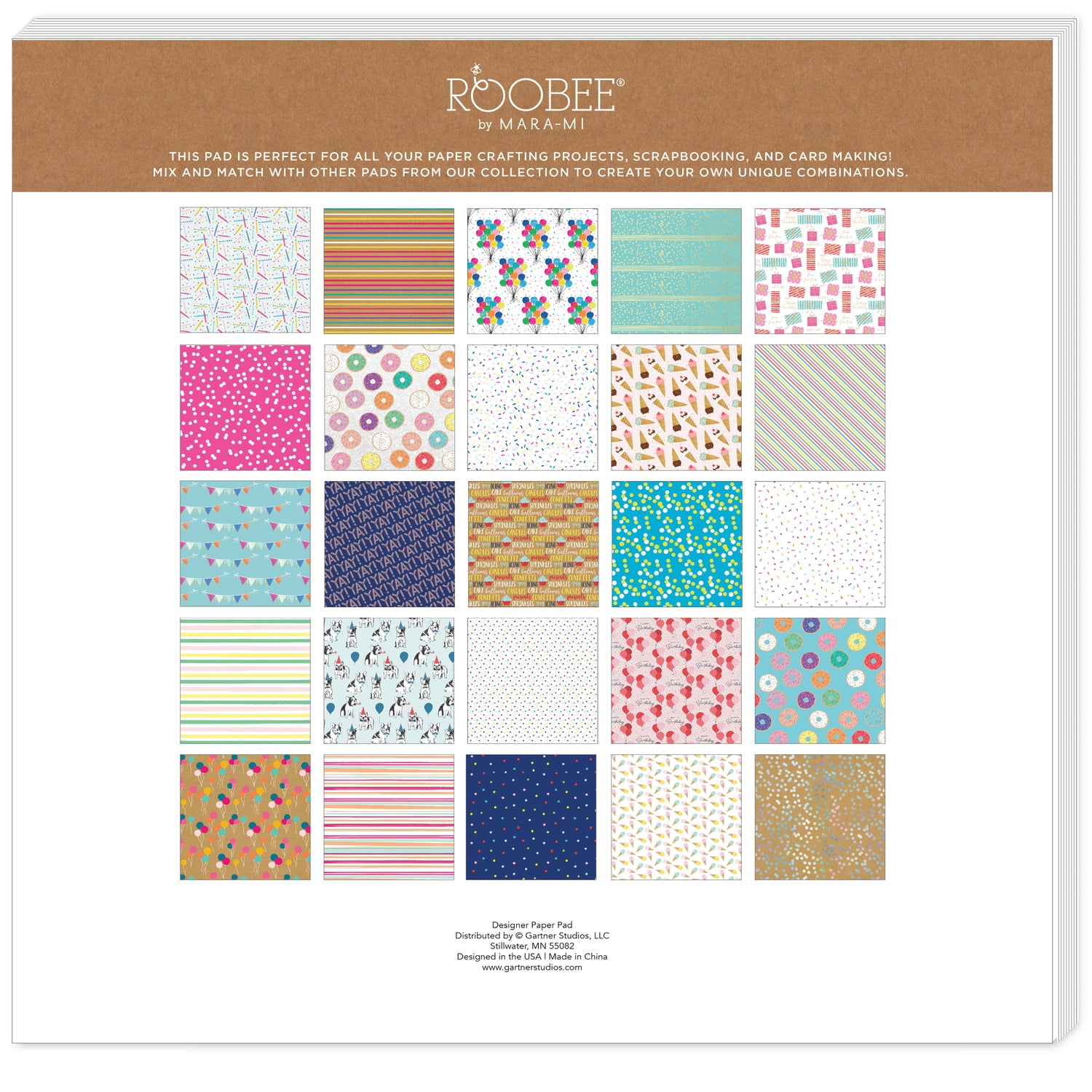Roobee by Mara Mi Celebrations Paper Pad 12" x 12" - 24 lb/ 100 GSM, 50 sheets