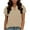 Khaki, variant on Women's Summer Blouses Dressy Casual Flutter Short Sleeve V Neck Business Work T Shirts Loose Fit Trendy Cute Tops(White,XL)