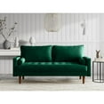 thumbnail image 2 of Pemberly Row 70" Square Arm Upholstered Modern Velvet Sofa in Green, 2 of 12