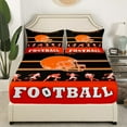 thumbnail image 3 of Erosebridal Football King Bed Sheets Set,American Football Sheet Set,Black Orange Red Sports Sheets,Rugby City Team Flat Fitted Sheet with 2 Pillowcases Wrinkle Free(Cincinnati), 3 of 6