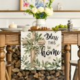 thumbnail image 2 of SM-XLHN Cross Olive Leaves Spring Table Runner,Seasonal Summer Easter Kitchen Dining Table Decoration for Home Party Decor 13x72 Inch, 2 of 6