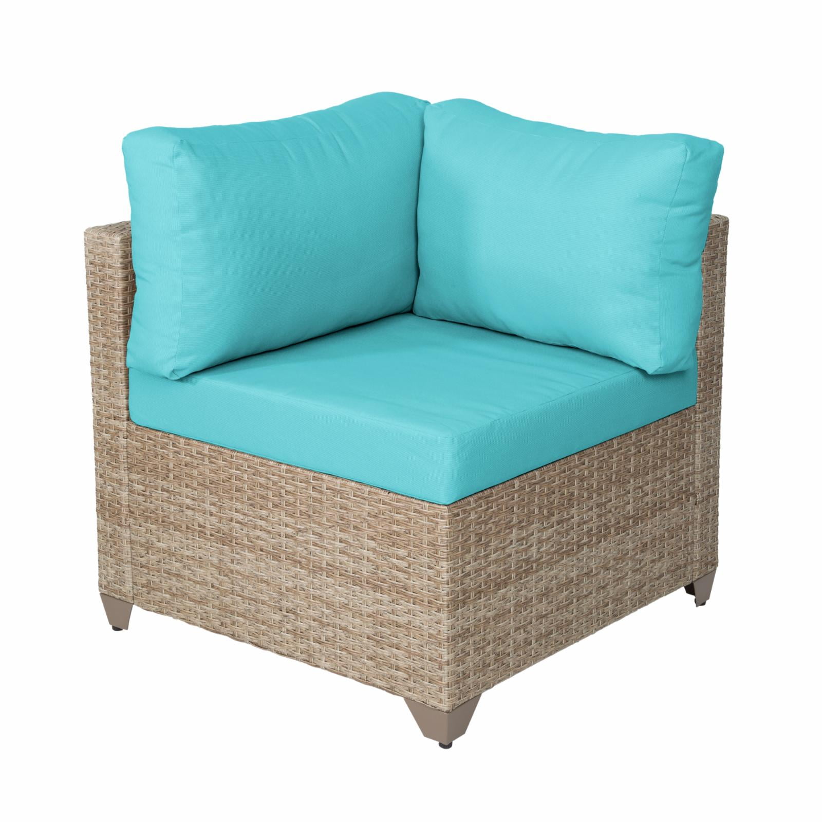 TK Classics Maui Outdoor Corner Sofa in Natural Aged Wicker