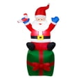 thumbnail image 1 of Inflables navideños de 6 pies Papá Noel Caja de regalo de Papá Noel gigante con 6 luces LED a prueba de agua con estacas de piso y cuerdas para decoraciones navideñas navideñas en el jardín, 1 of 8