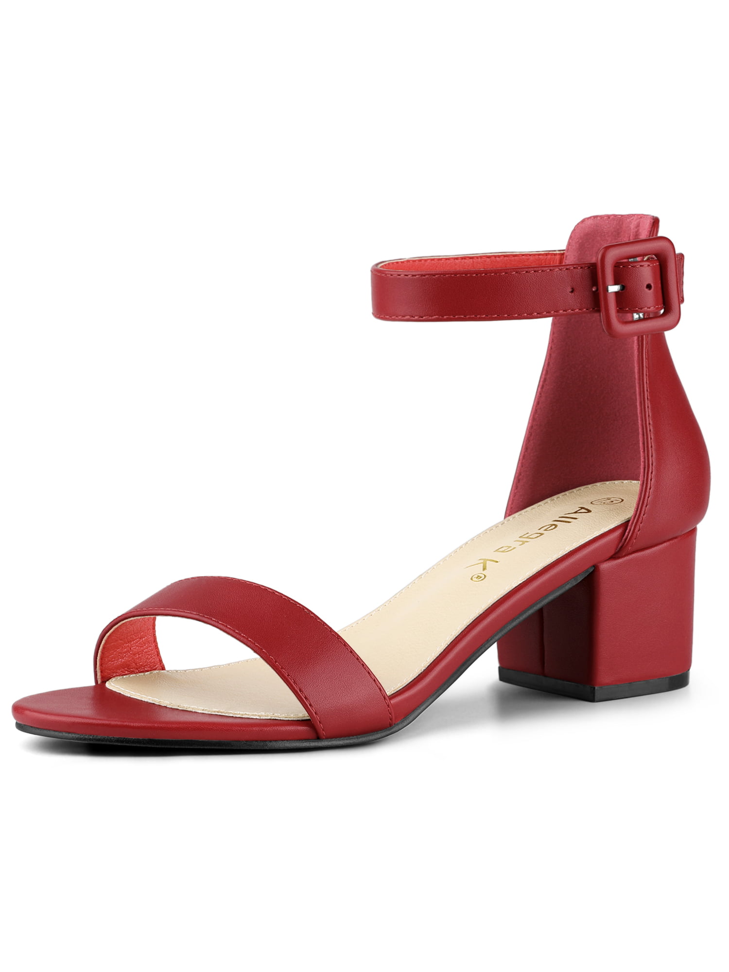 red ankle strap shoes uk