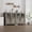 Grey, variant on Large Buffet Cabinet with Storage, Sideboard Buffet Cabinet with Glass Doors, Modern Farmhouse Storage Cabinet Table for Kitchen Dining Room, Living Room (Glass with 4 Doors)