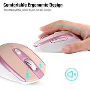 Wireless Mouse, 2.4G Wireless Ergonomic Optical Mouse, Cimetech Slim Silent Mouse with USB Receiver and 3 Adjustable DPI Cordless Computer Mouse for Laptop, Desktop, MacBook ,PC and Home Office-Pink