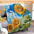 thumbnail image 3 of Throw Blanket 50"x60" Flannel Plush Blanket for Bed Couch Sofa Chair Aesthetic Cute Soft Warm for Girls Women Flower Floral Fruit-Sunflower, 3 of 6
