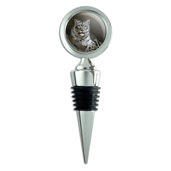Snow Leopard on Ledge Wine Bottle Stopper