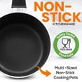 thumbnail image 4 of SereneLife 11 Piece Pots and Pans Non Stick Kitchenware Cookware Set, Blue, 4 of 7