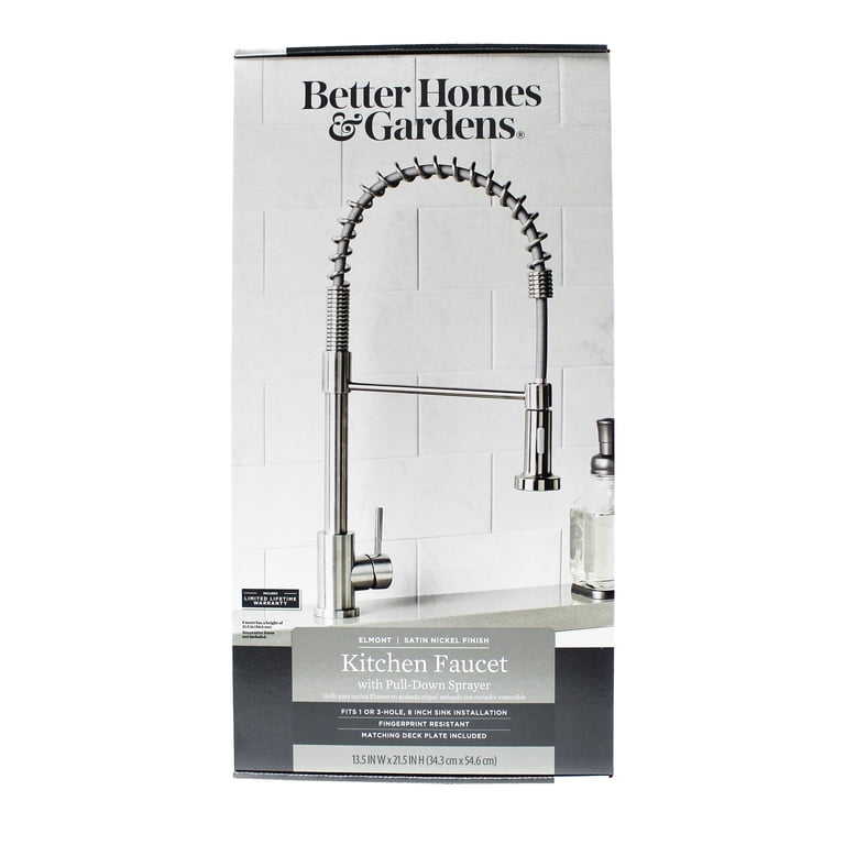Better Homes & Gardens Elmont Pull-Down Kitchen Faucet, Satin Nickel photo 8