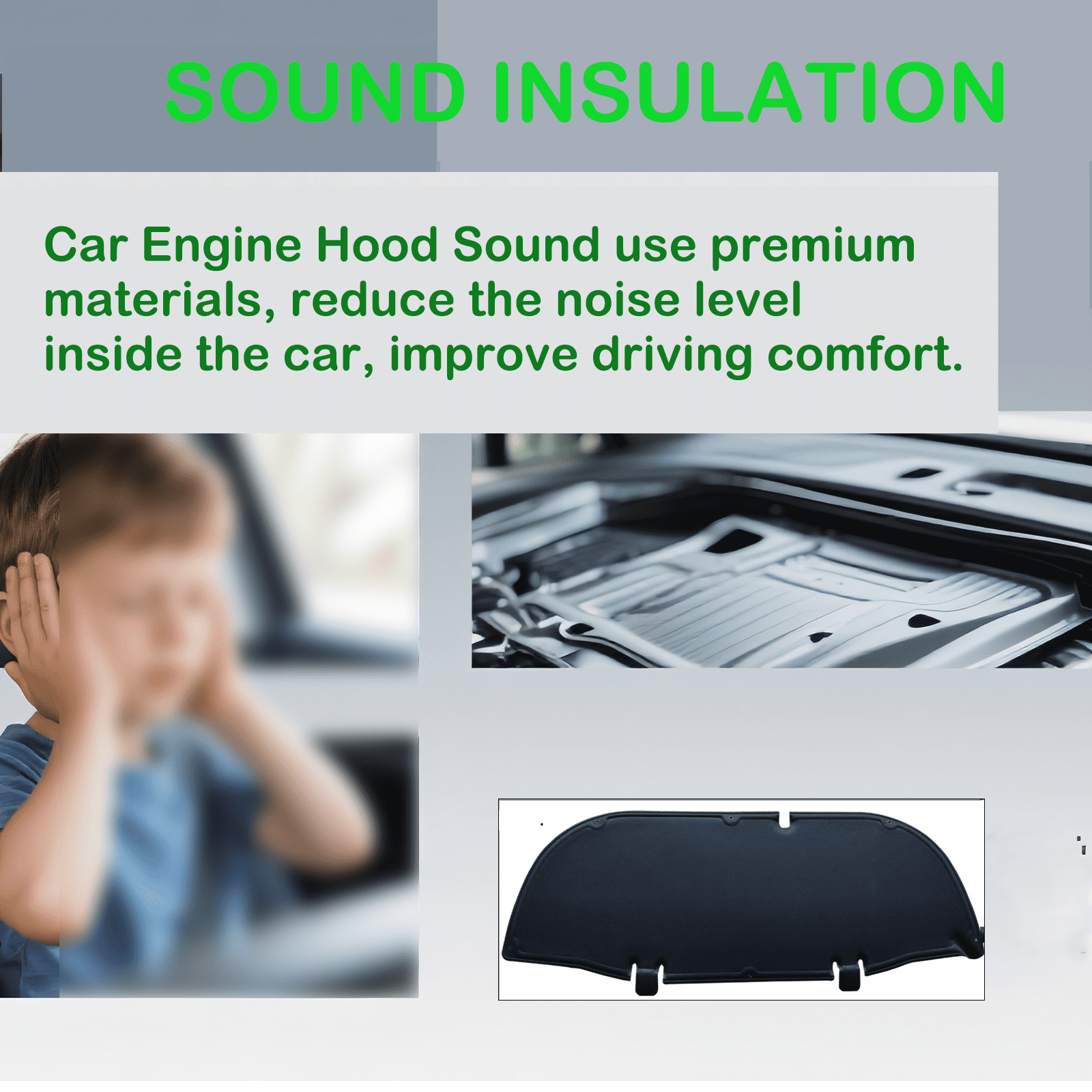 Car Front Engine Hood Pad For Mazda CX-5 2018-2024, Heat Sound Insulation Mats Cotton Front Hood Engine Mat Pad Flame Retardant Insulation Cotton Fireproof Cover Sound Accessories-A