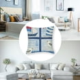 thumbnail image 5 of Seagulls Throw Pillow Cushion Case, Nautical Inspired Seagull Lighthouse Life and Sailboat Wooden Board Background, Modern Accent Double-Sided Digital Printing, 5 of 7